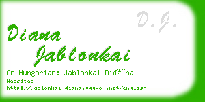 diana jablonkai business card